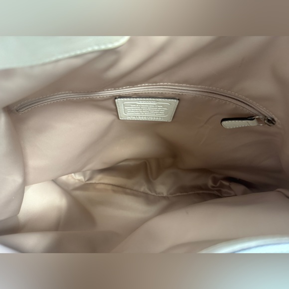 Coach Cream Color Woven Leather Hobo Bag - Picture 5 of 9